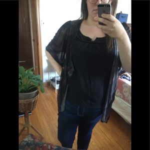 Floral Short Sleeve Cardigan